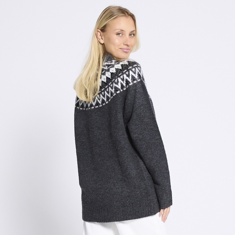 Pattern knit sweater "Britta" Antraciet