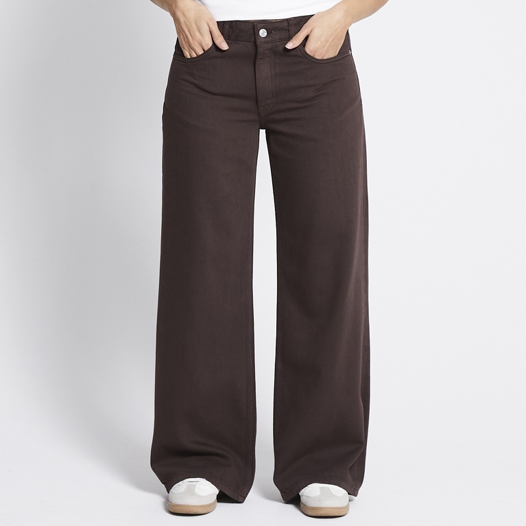 Mid waist wide jeans "Optiwide" Brown