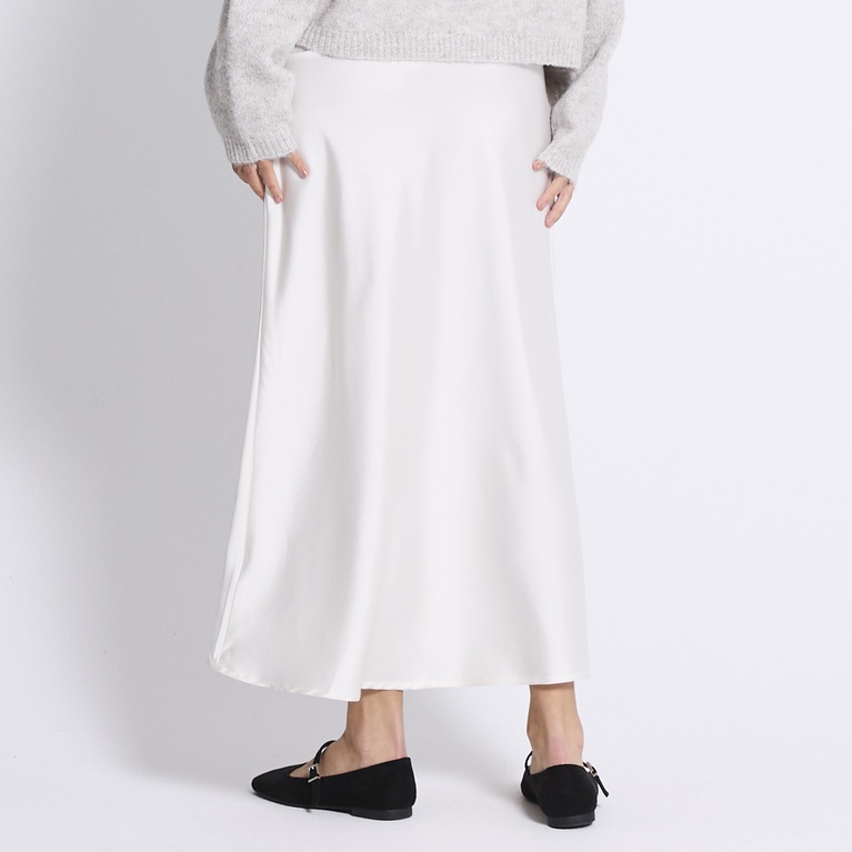 Satin skirt "Corinne" Ivory