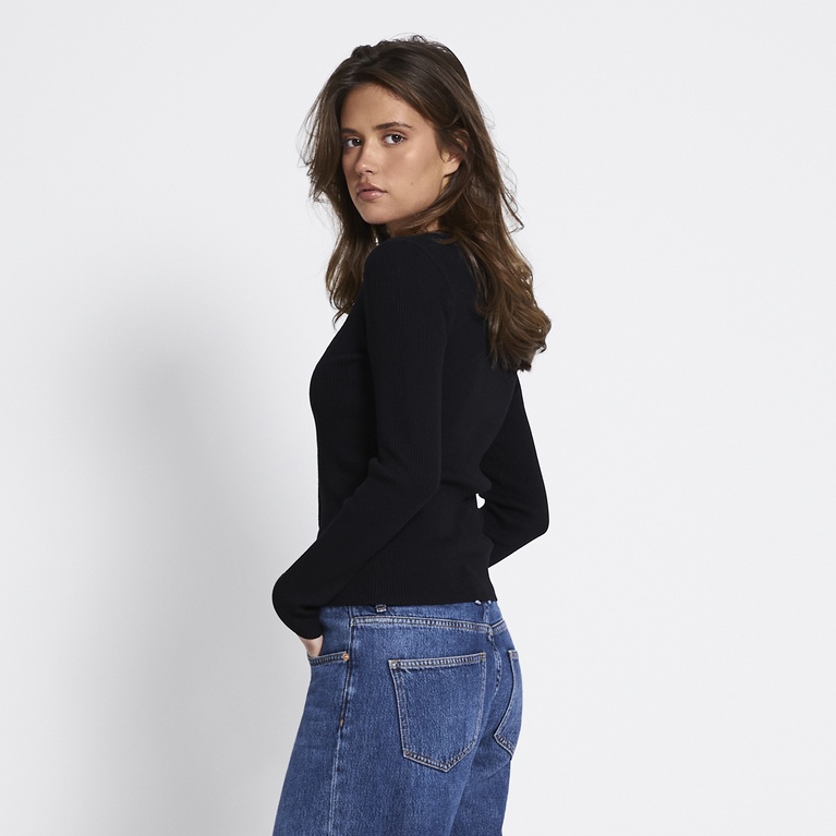Rib-knit cardigan "Violet" Black
