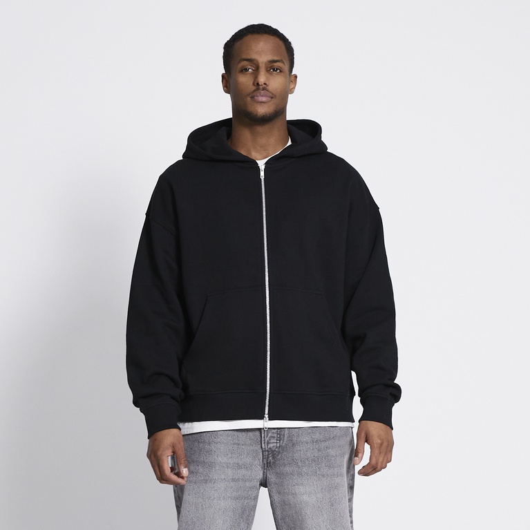 Boxy zip hoodie "Lindon" Black