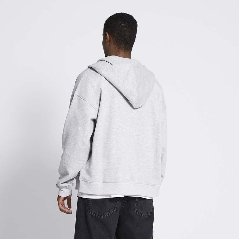 Boxy zip hoodie "Lindon" Grey Melange