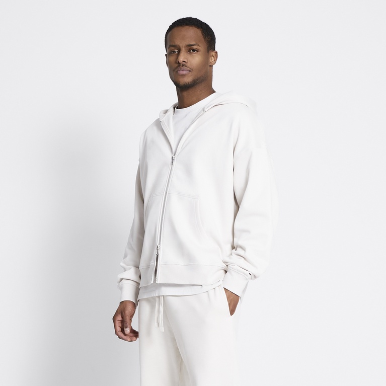 Boxy zip hoodie "Lindon" Ivory
