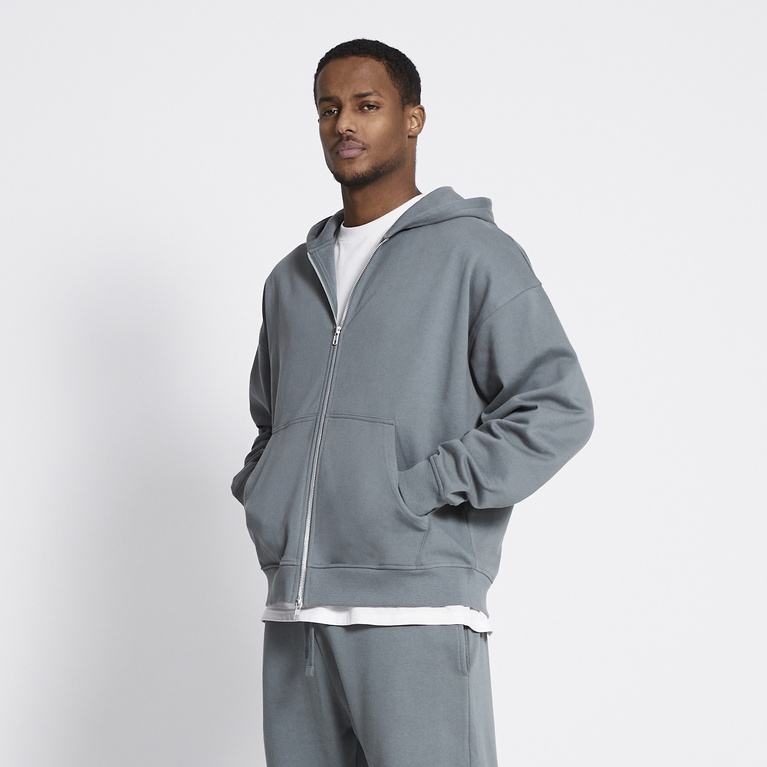 Boxy zip hoodie "Lindon" Sea Green