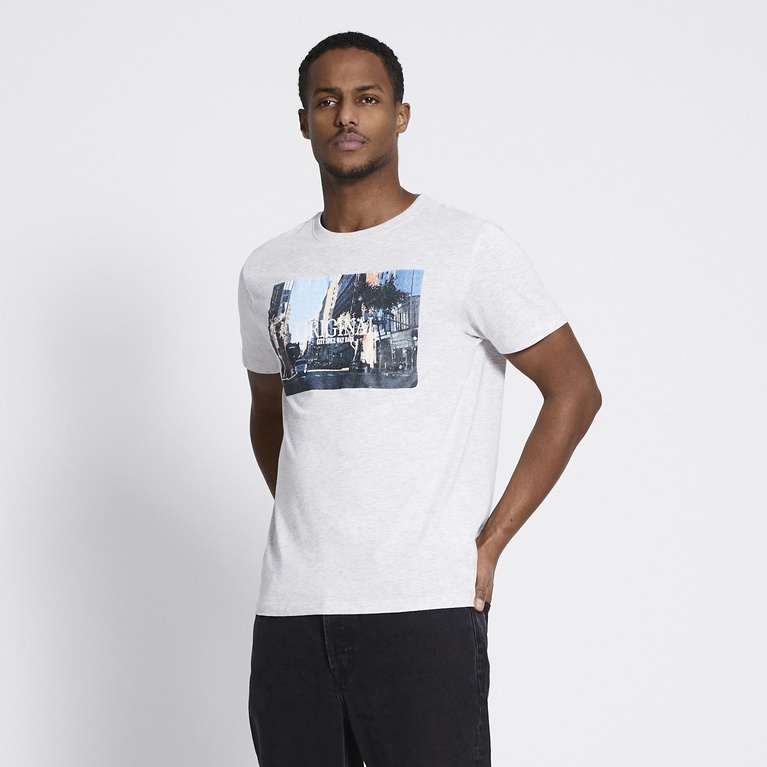 Printed tee "Bill" Grey Melange
