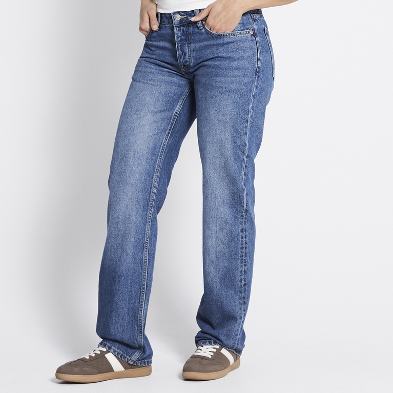 Low waist straight jeans "Icon" Mid wash