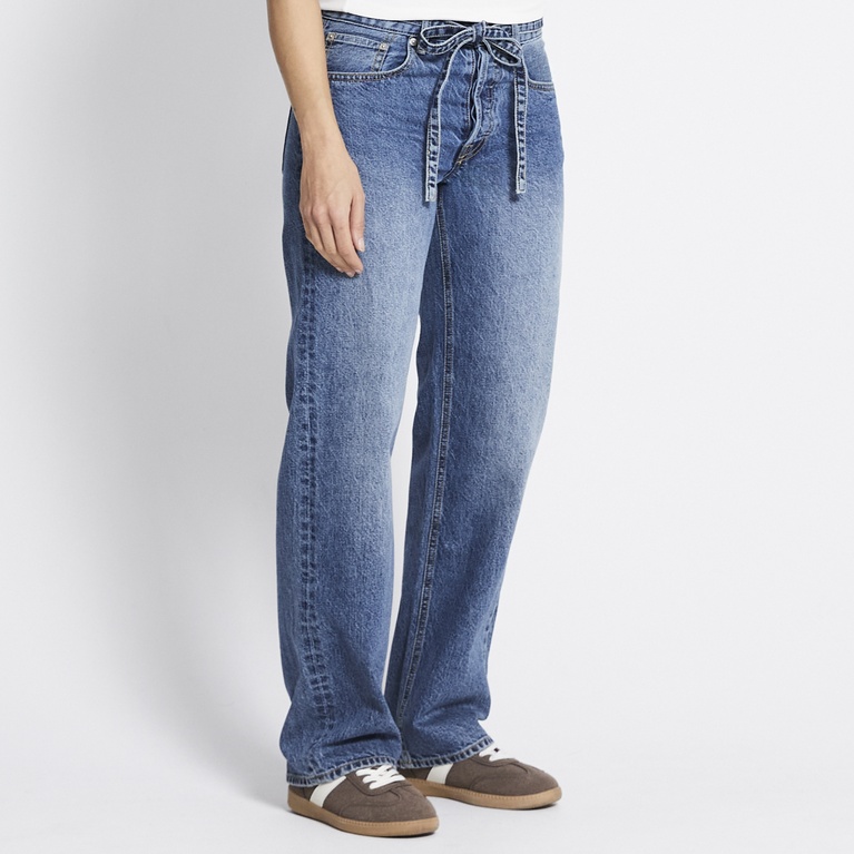 Mid waist wide jeans "Looser" Blue Used