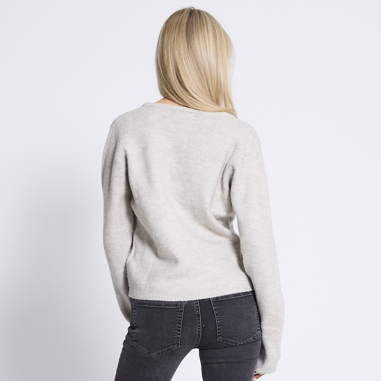 Basic knit cardigan "Audrey" Beige Melange