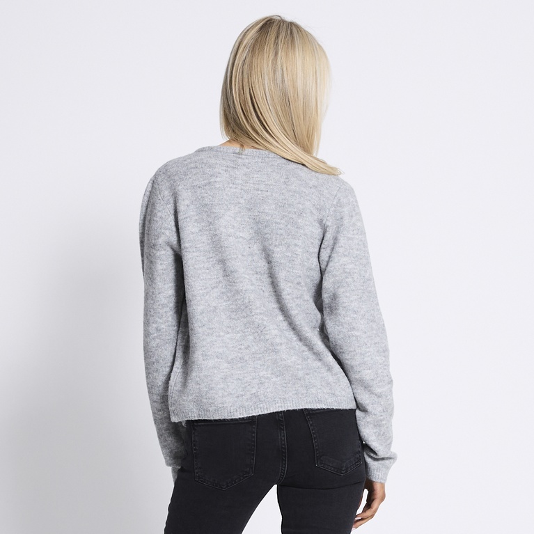 Basic knit cardigan "Audrey" Grey Melange