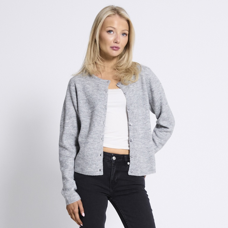 Basic knit cardigan "Audrey" Grey Melange