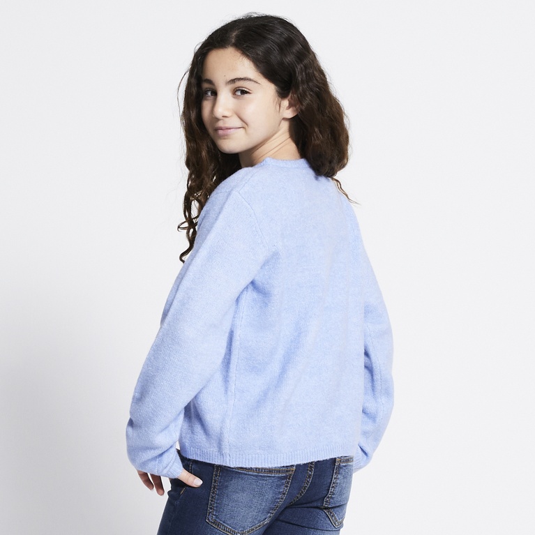 Basic knit cardigan "Audrey star" Light blue