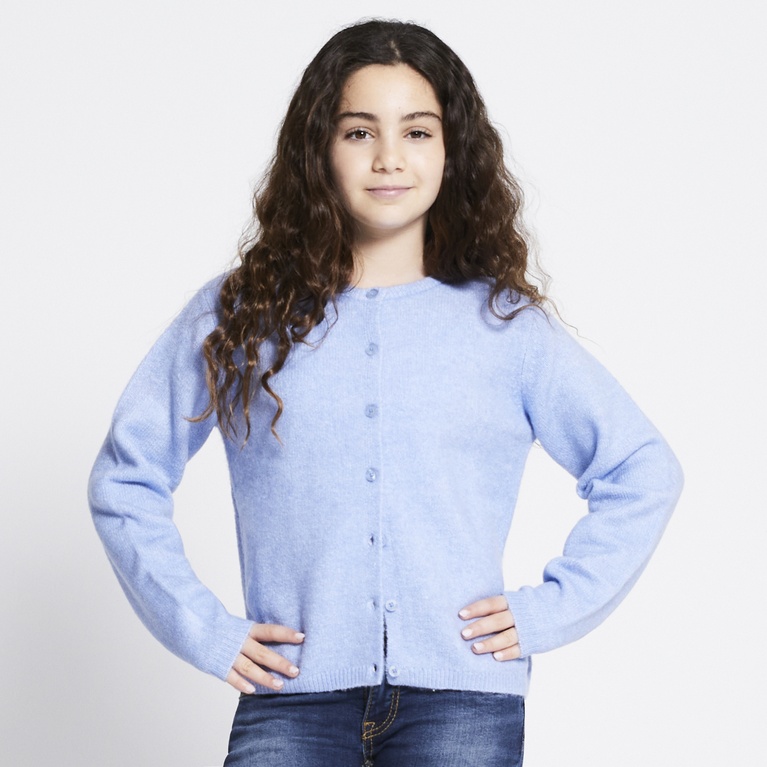 Basic knit cardigan "Audrey star" Light blue
