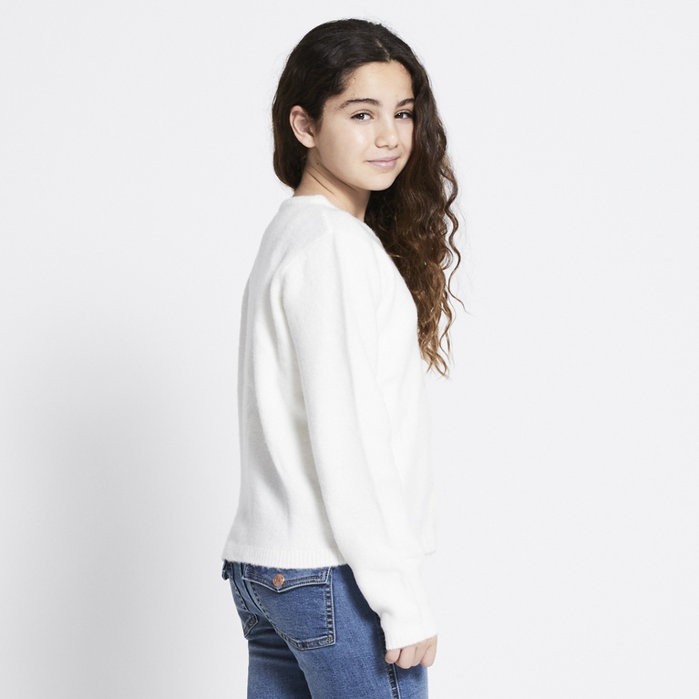 Basic knit cardigan "Audrey star" Off white