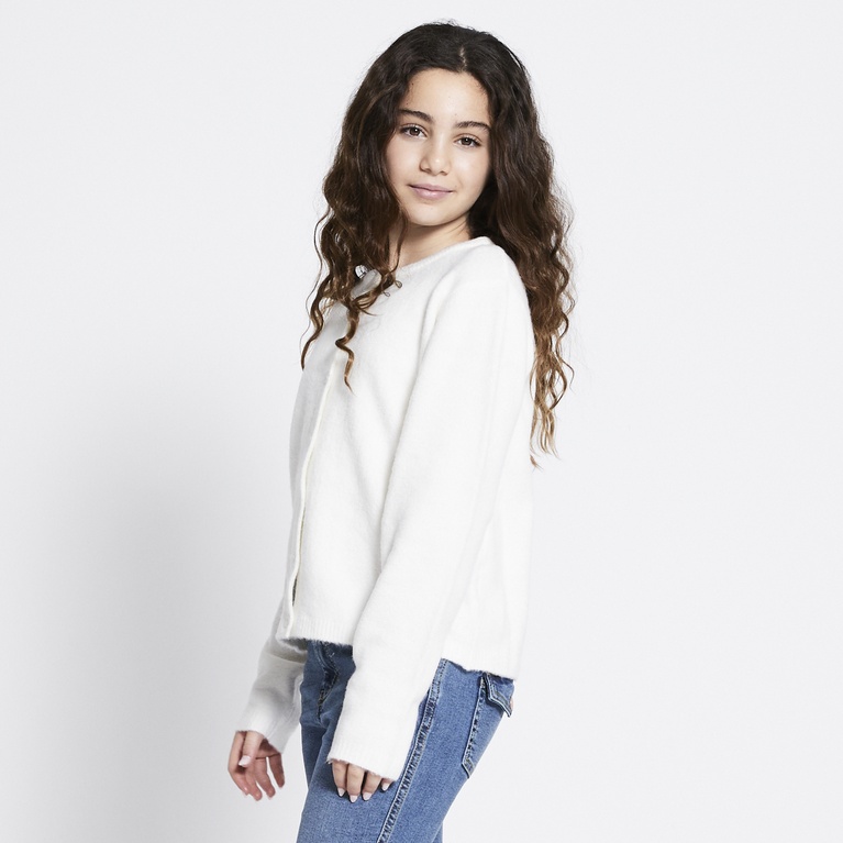 Basic knit cardigan "Audrey star" Off white