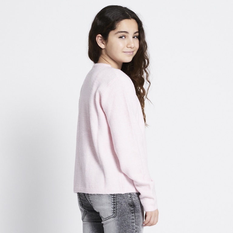 Basic knit cardigan "Audrey star" Soft Pink