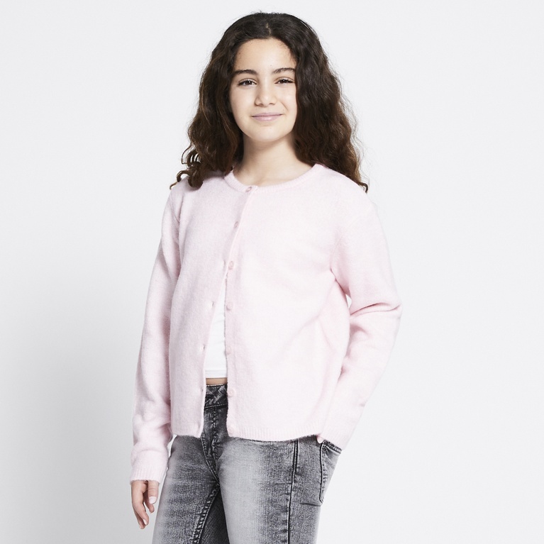 Basic knit cardigan "Audrey star" Soft Pink