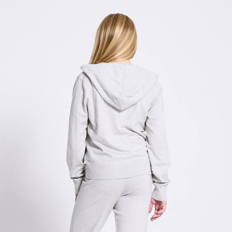 Knit zip hoodie "Jennifer star" Grey Melange