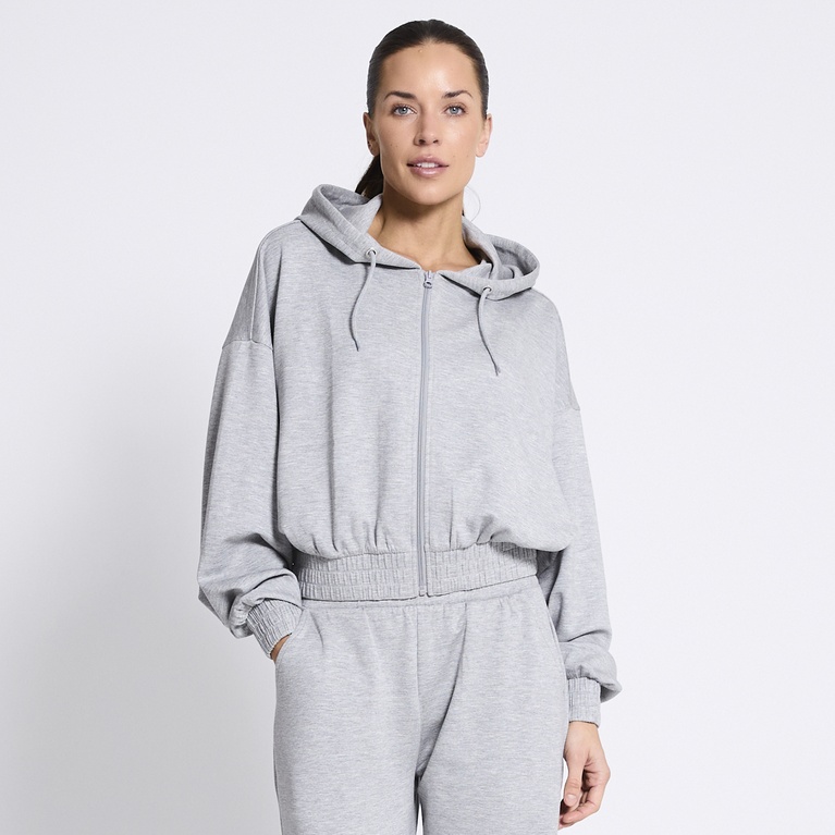 Zip hoodie "Zip-up hoodie" Grey Melange