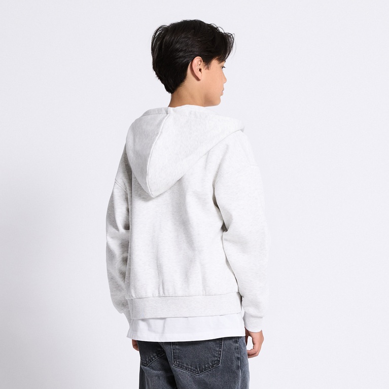 Heavy hoodie "Block" Grey Melange