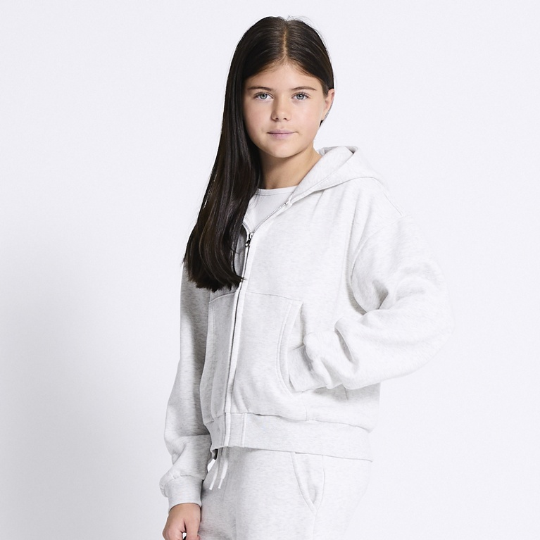 Heavy hoodie "Block" Grey Melange