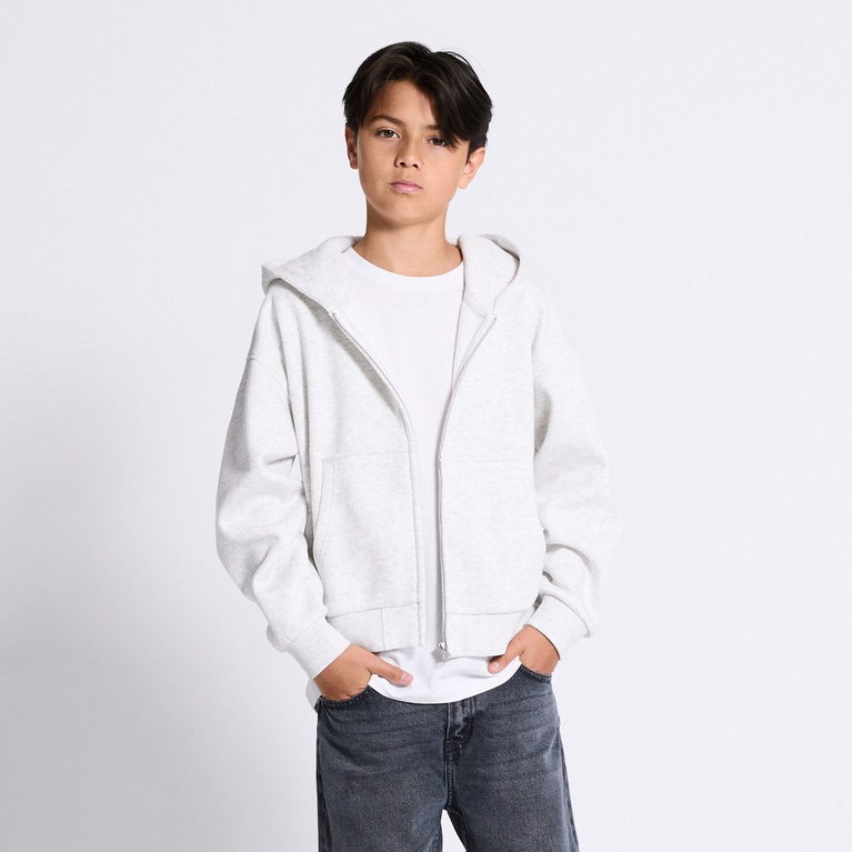 Heavy hoodie "Block" Grey Melange
