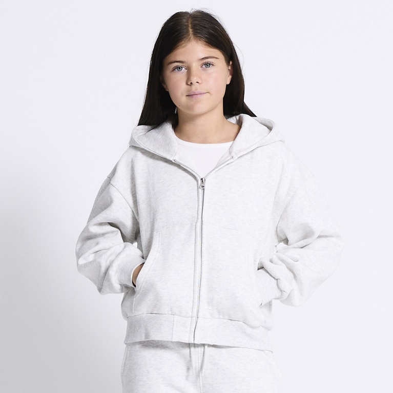 Heavy hoodie "Block" Grey Melange
