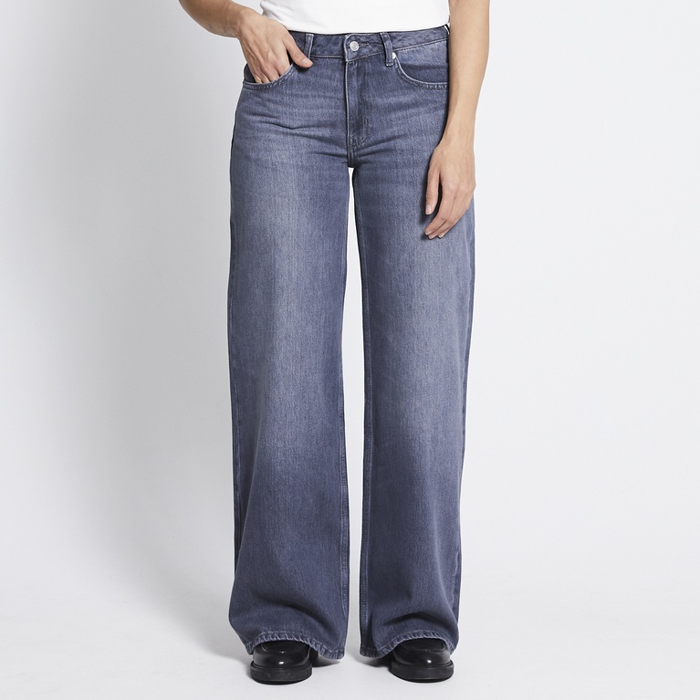 Mid waist wide jeans "Optiwide" Grey