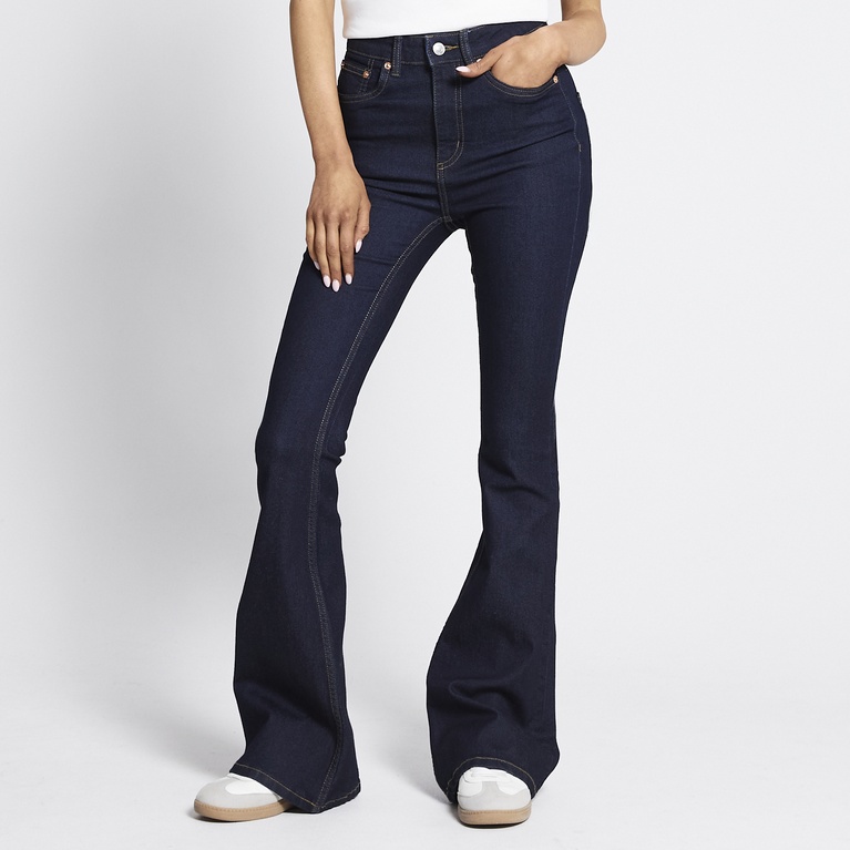 High waist flare jeans "Snake Flare" Rinse