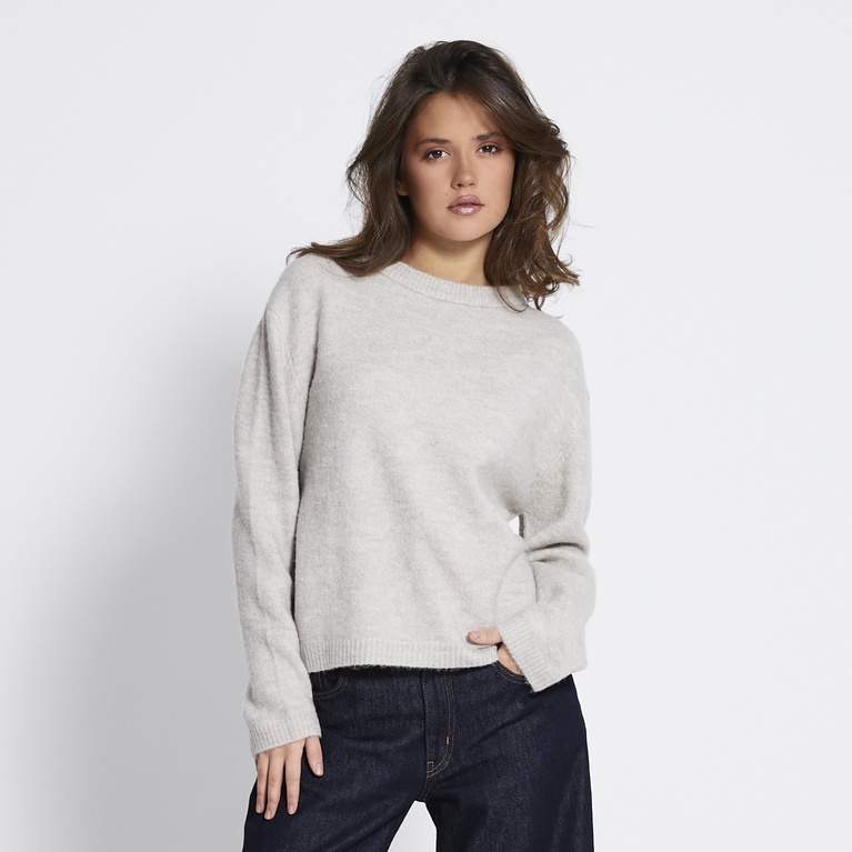 Basic knit sweater "Sadie" Beige Melange