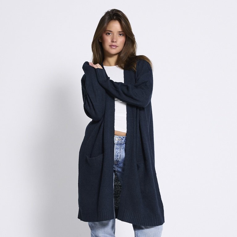 Basic knit long cardigan "Caroline" Dark Blue