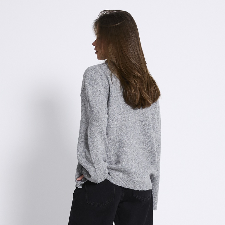 Basic knit sweater "Camilla" Grey Melange