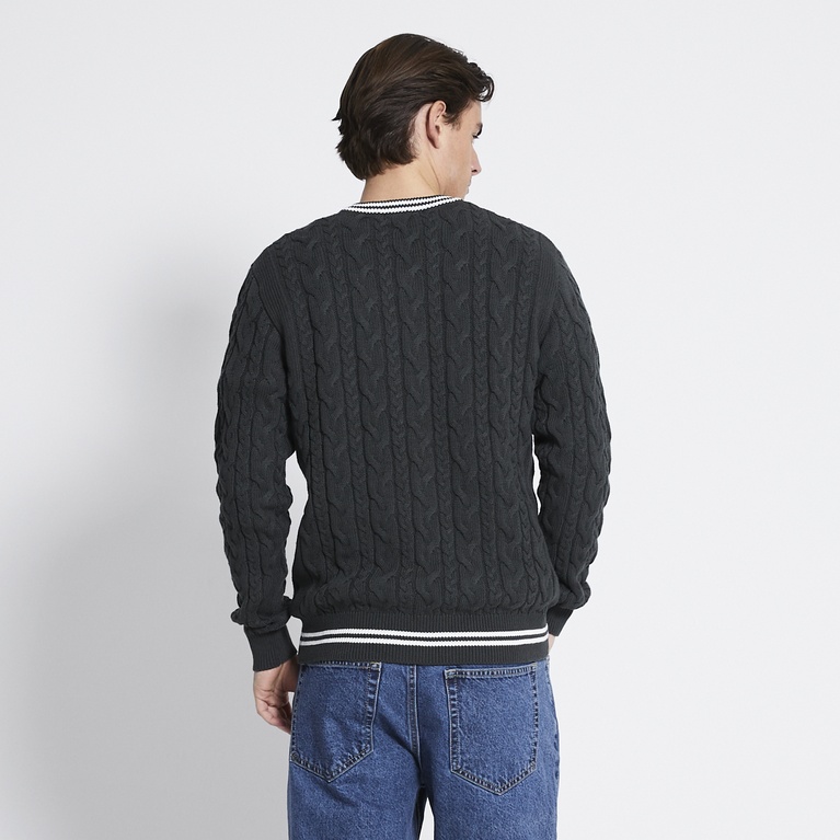 Cable-knit sweater "Ash" Dark Green