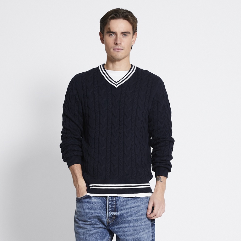 Cable-knit sweater "Ash" Navy