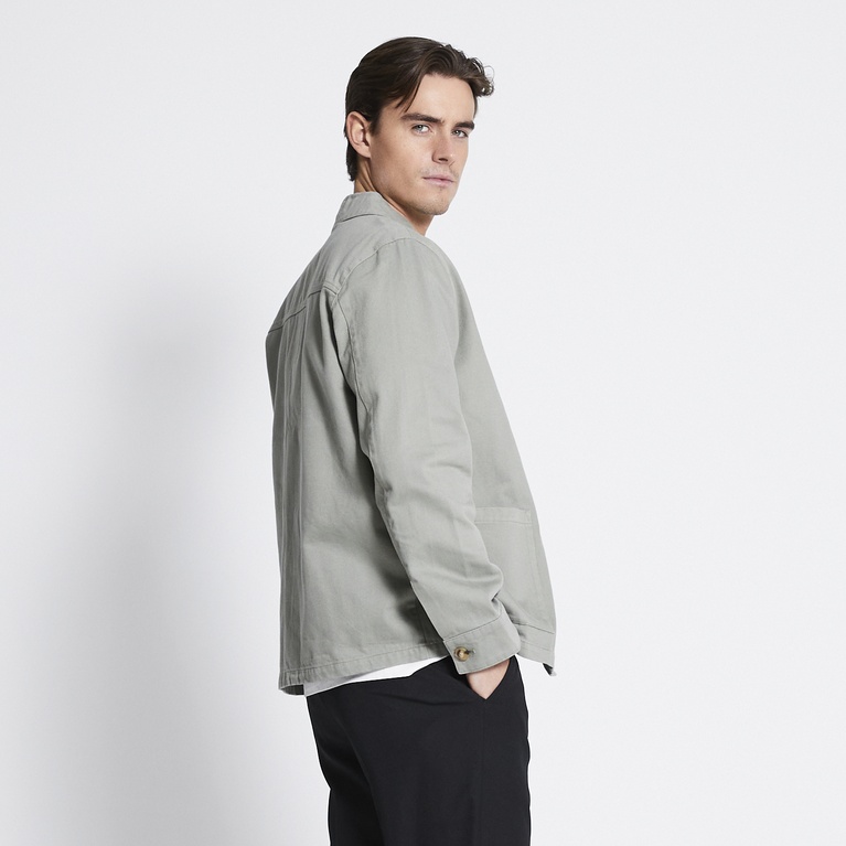 Cotton twill overshirt "Troy" Green