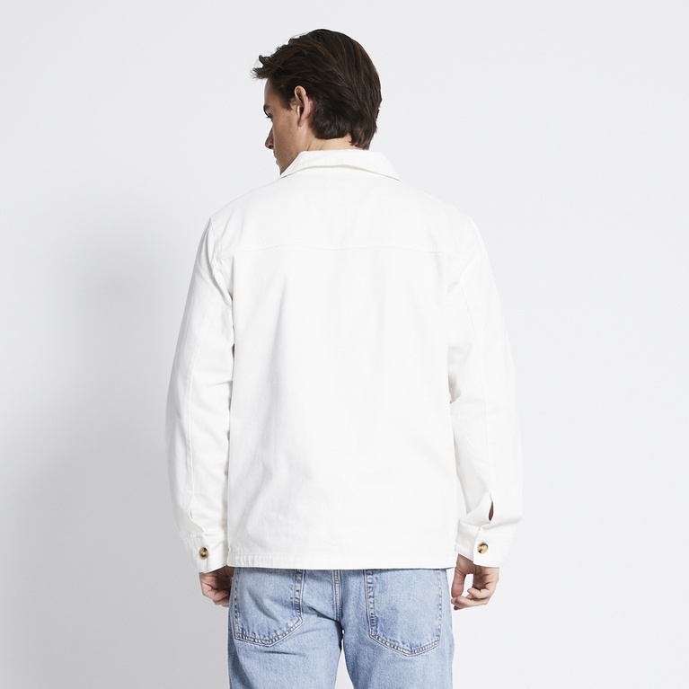 Cotton twill overshirt "Troy" Off white