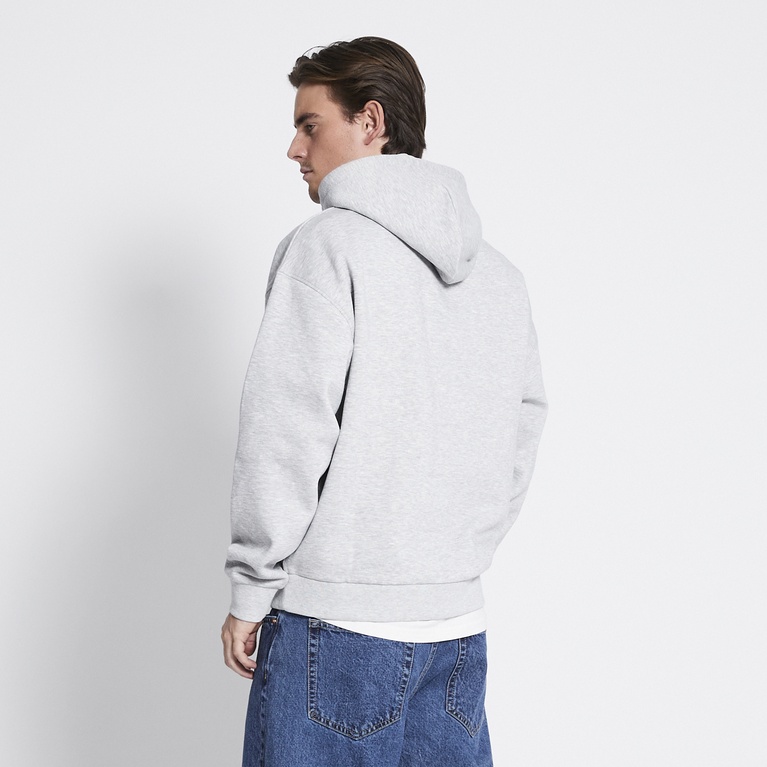 Printed hoodie "East 2.0" Grey Melange