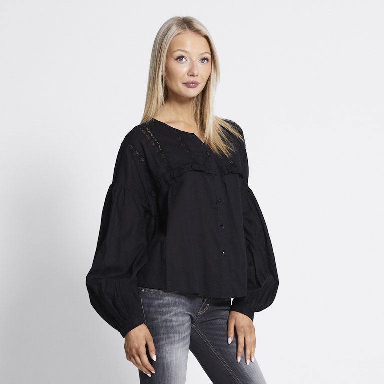 Balloon sleeve blouse "Flora" Black