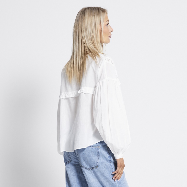 Balloon sleeve blouse "Flora" White