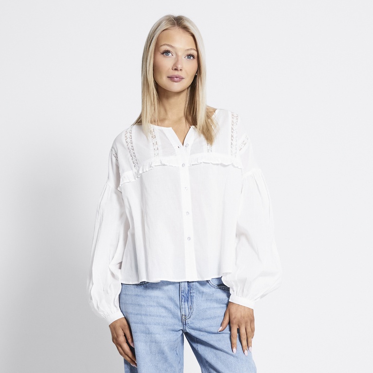 Balloon sleeve blouse "Flora" White