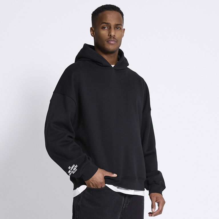 Printed hoodie "Over" Black 5