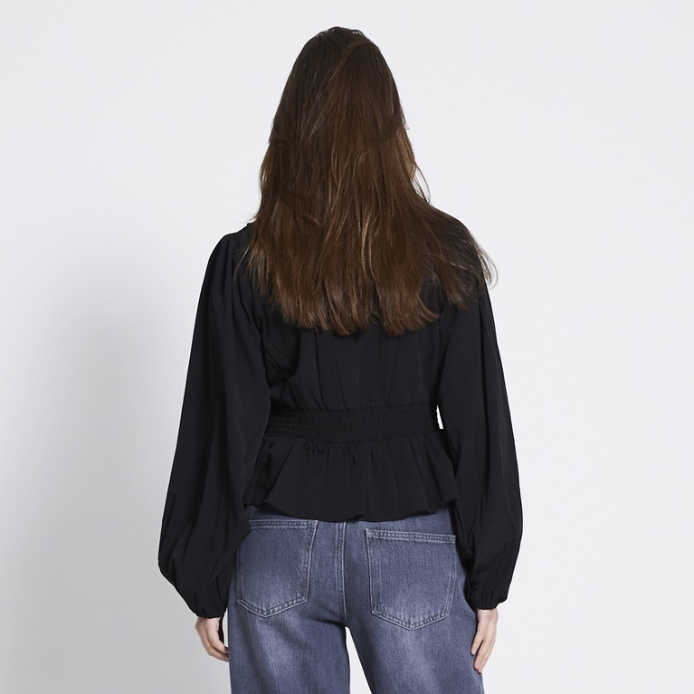 Sculpted peplum blouse "Gioa" Black