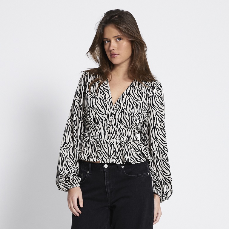 Sculpted peplum blouse "Gioa" Print 1