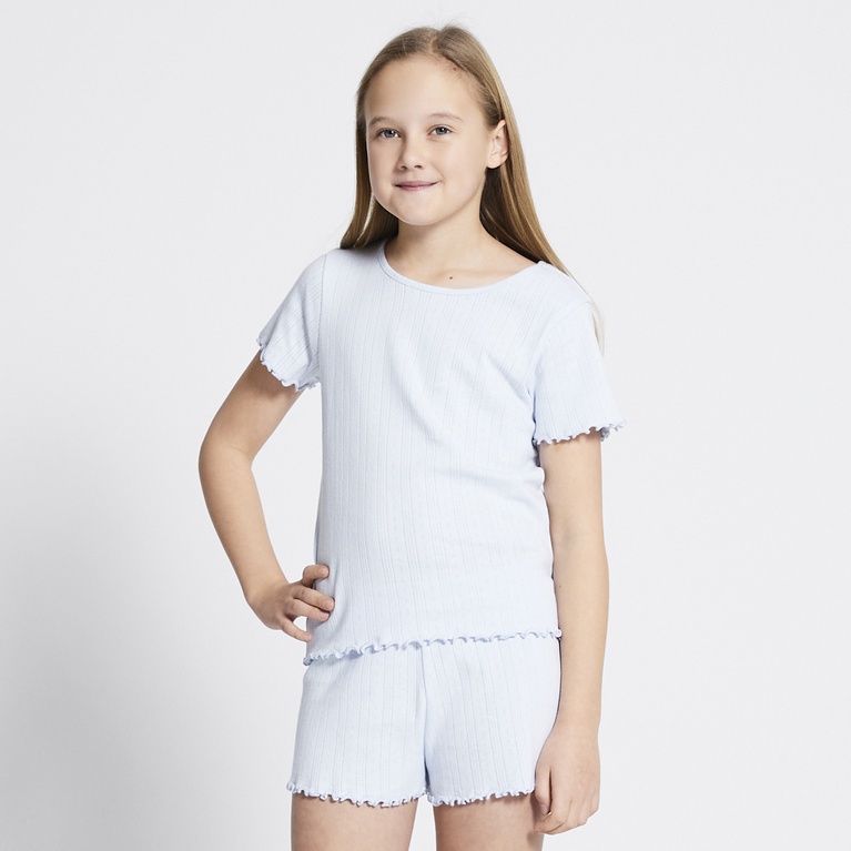 Pointelle top "Leonella" Blue