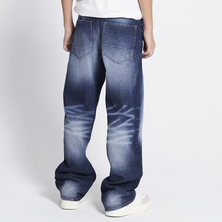 Mid waist wide Jeans "High contrast" Mid wash