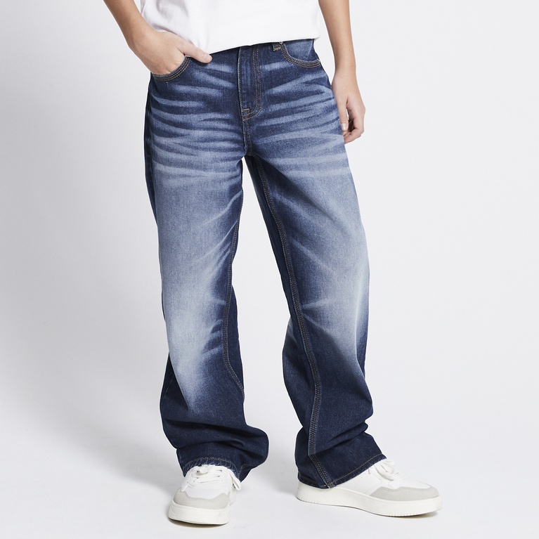 Mid waist wide Jeans "High contrast" Mid wash