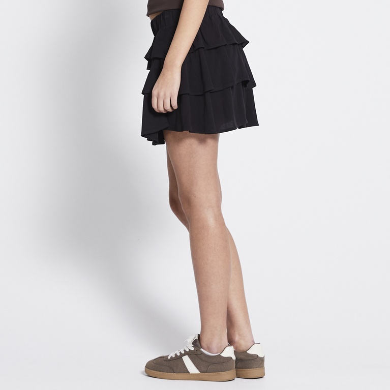 Frill crepe skirt "Lana" Black