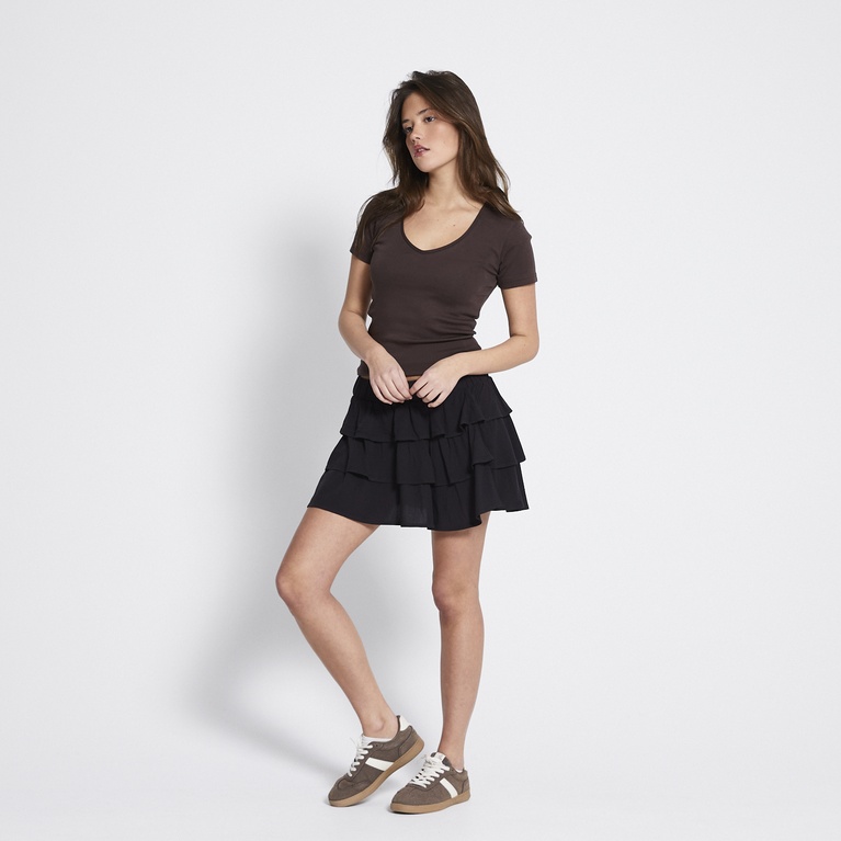 Frill crepe skirt "Lana" Black