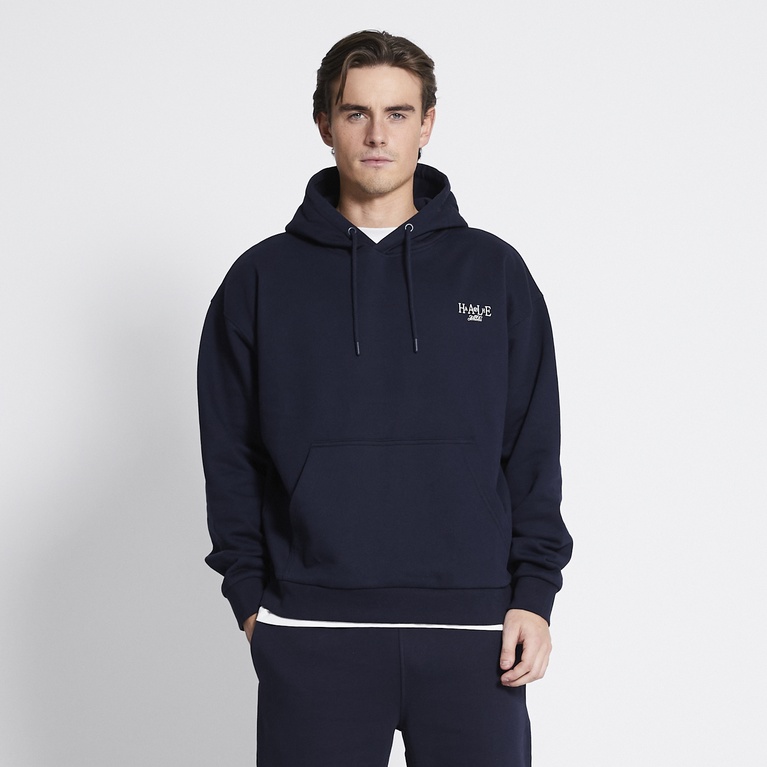 Printed hoodie "East 2.0" Navy