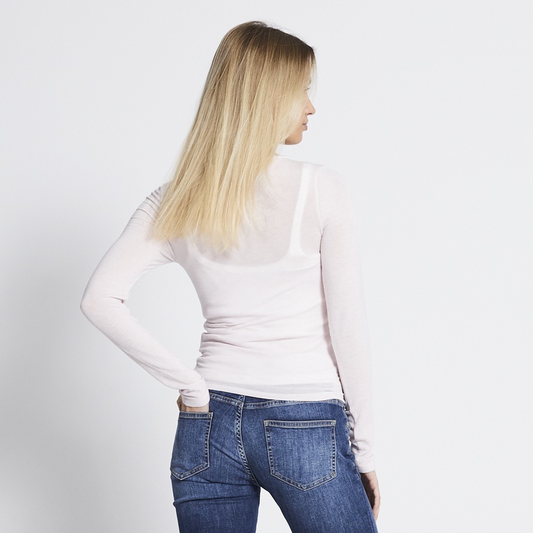 Sheer long-sleeve top "Zinna" Light Pink