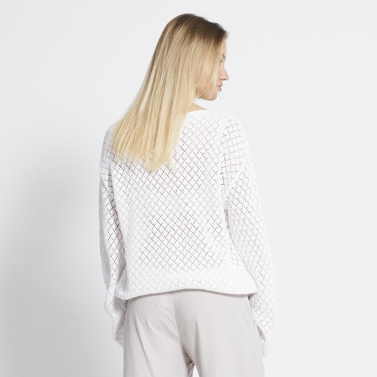 Crochet knit sweater "Villemo" White